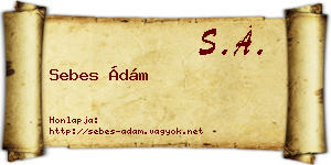 Sebes Ádám névjegykártya